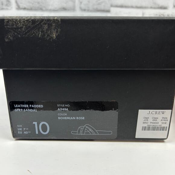 J. Crew Pacific Cushy Strap Sandals Bohemian Rose AY424 Leather Sz 10 NEW - Picture 9 of 11